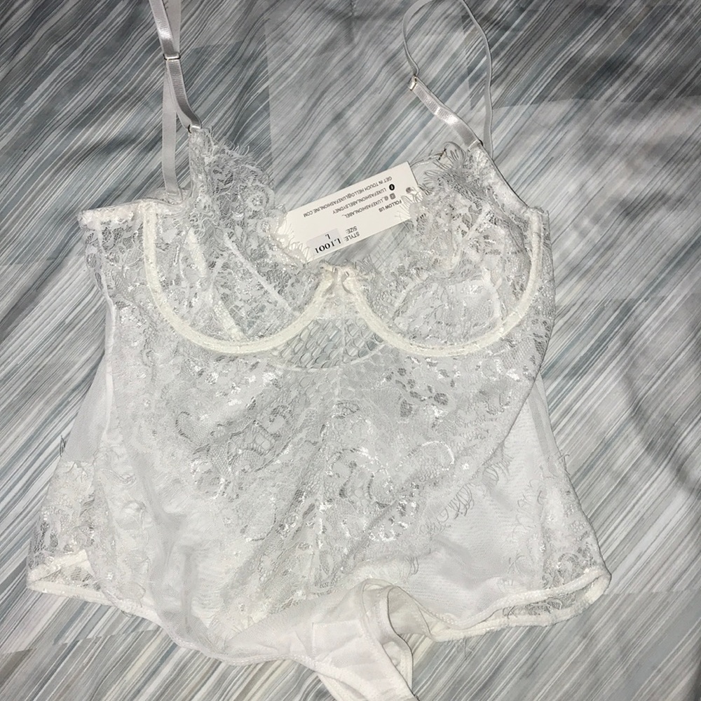 Sheer white bodysuit